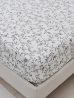 YERRNA простыня на резинке 90*200 белый с рисунком
