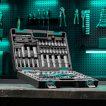 Набор инструментов 1/2", 1/4", CrV, 12 гранные головки, пластиковый кейс, 109 предмета Stels