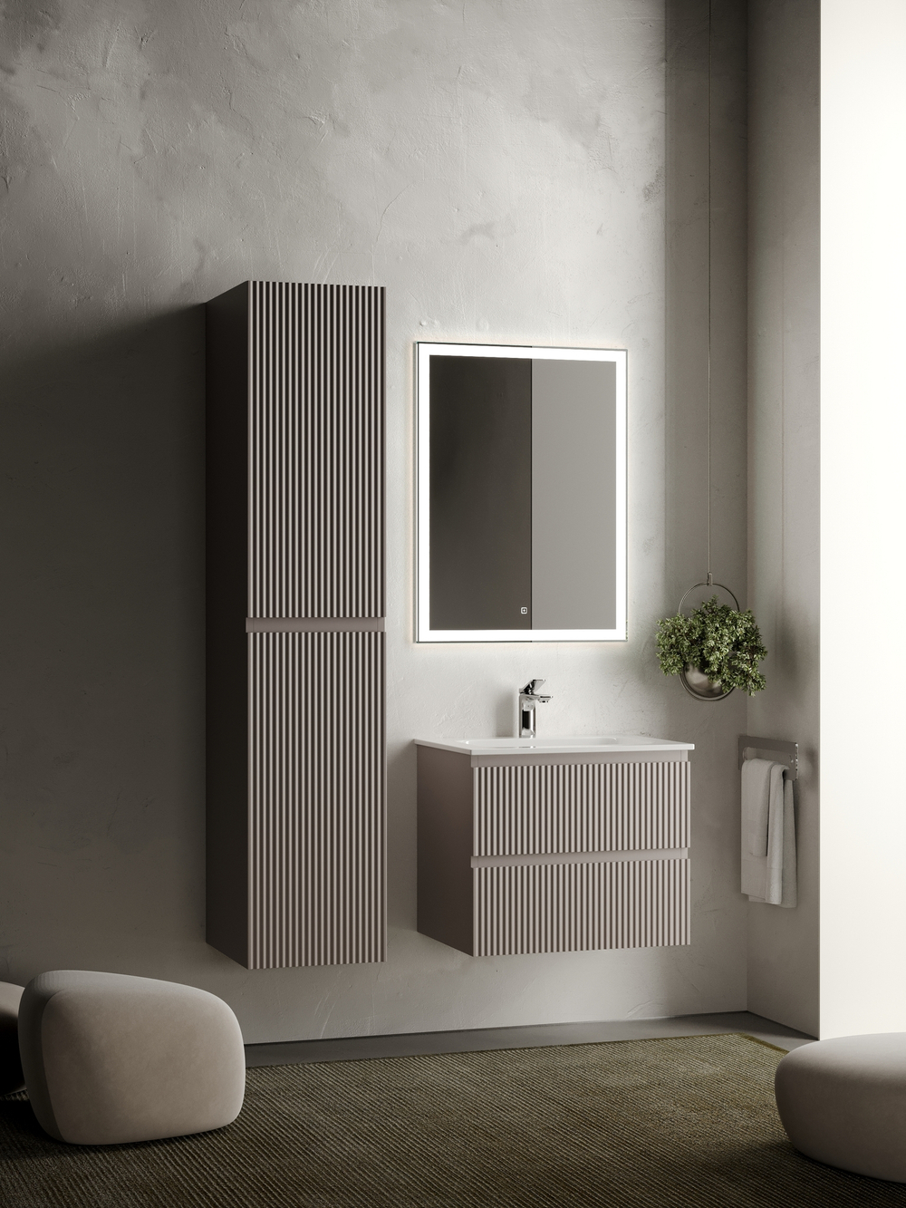 Тумба с раковиной Sancos Snob R 60 см SNR60SM doha soft