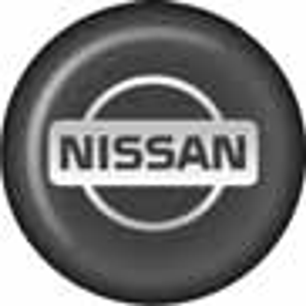 Наклейки  на колпаки D-6см - "Nissan" (объемная) голографическая (черный фон) (кт4шт) 04683