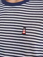 Футболка Kefirmaykifer В Полоску бело-синяя