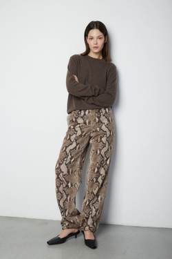 Брюки на резинке из плащевки Стелла Маккартни со змеиным принтом
