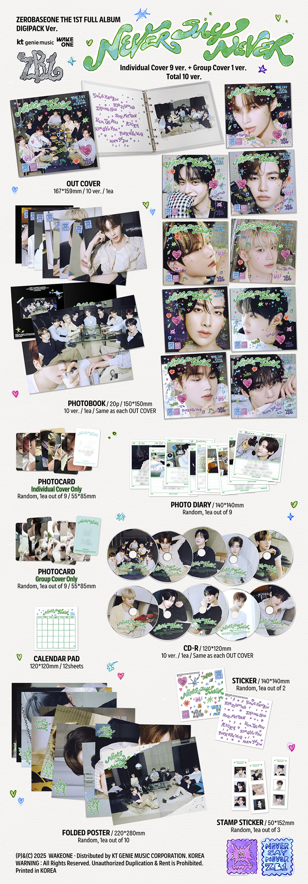Альбом ZEROBASEONE - NEVER SAY NEVER (DIGIPACK Ver.)