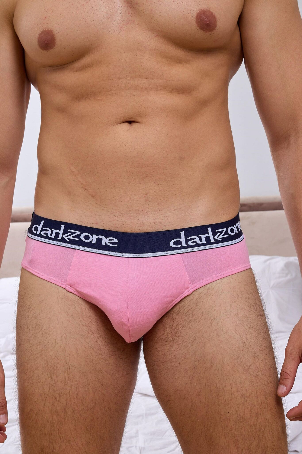 Розовые хлопковые слипы с брендированной резинкой (Размер: XL) (Цвет: розовый)