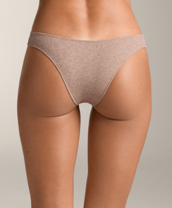 OYSHO Набор из 5 пар трусов-бразильяно из хлопковой смеси в рубчик, бежевый