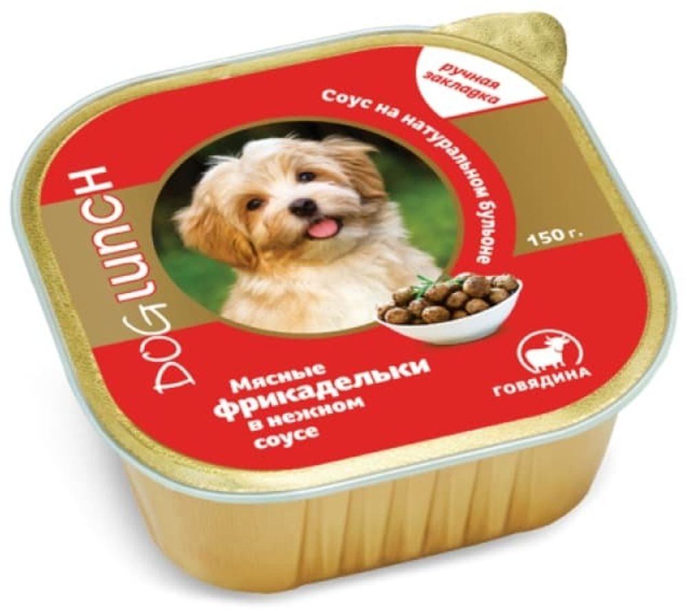 ДОГ ЛАНЧ консервы д/собак Мясные фрикадельки в нежном соусе Говядина ламистер 150гр