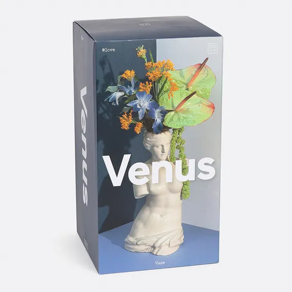 Ваза для цветов venus, 31 см, белая