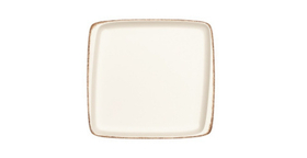 Тарелка прямоуг. 220*200 мм. без полей Ретро коричневый край