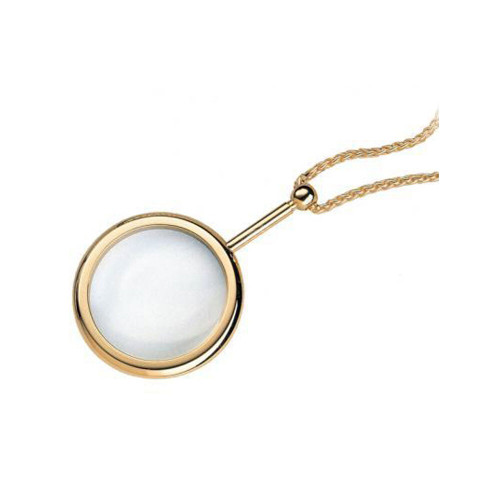 Лупа-подвеска двояковыпуклая Eschenbach 3,5x, 40 мм, с цепочкой, золотистая