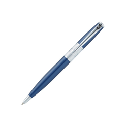 Подарочная тёмно-синяя латуневая шариковая ручка с поворотным механизмом Pierre Cardin BARON PC2214BP в подарочной коробке