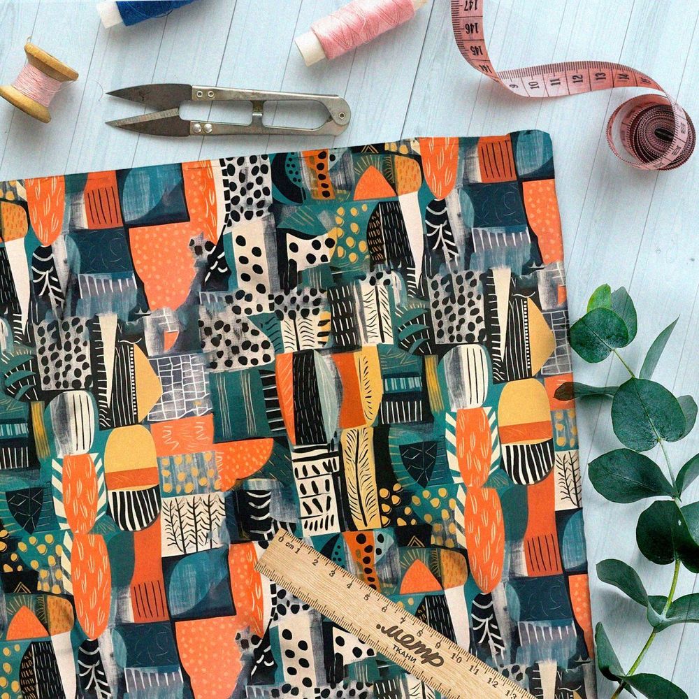 Ткань премиум Оксфорд 600D лесная эклектика