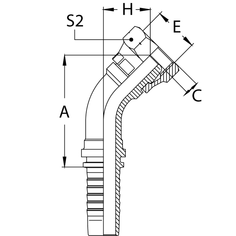 Фитинг DN 12 DK (Г) 20x1.5 (45) (накидная гайка)
