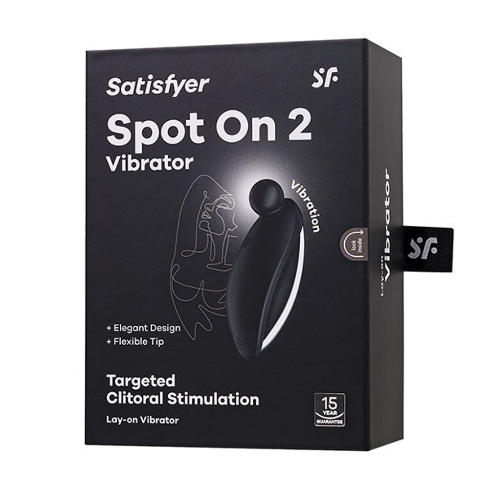 Черный вибростимулятор клитора 9см Satisfyer Spot On 2