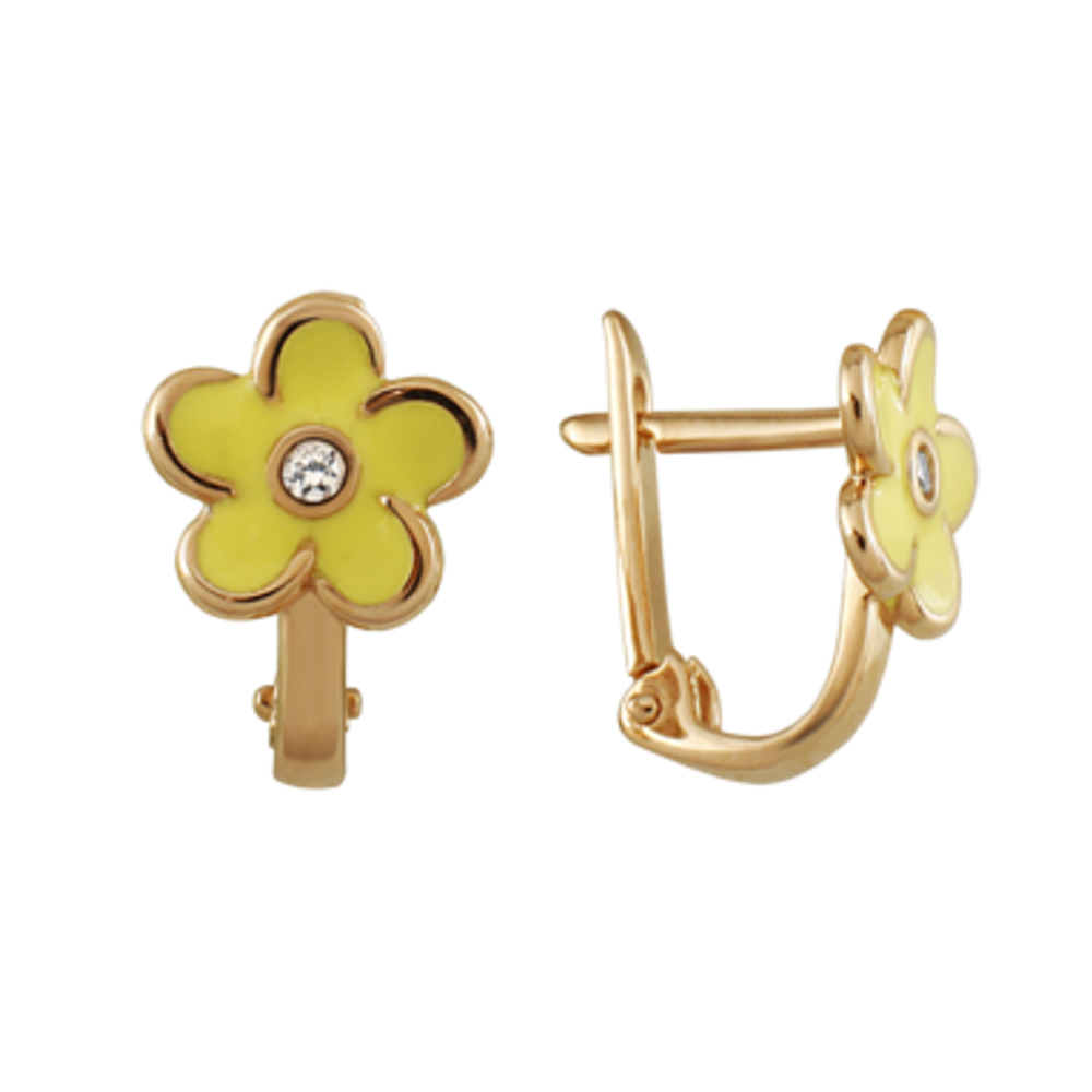 Серьги из золота с фианитами