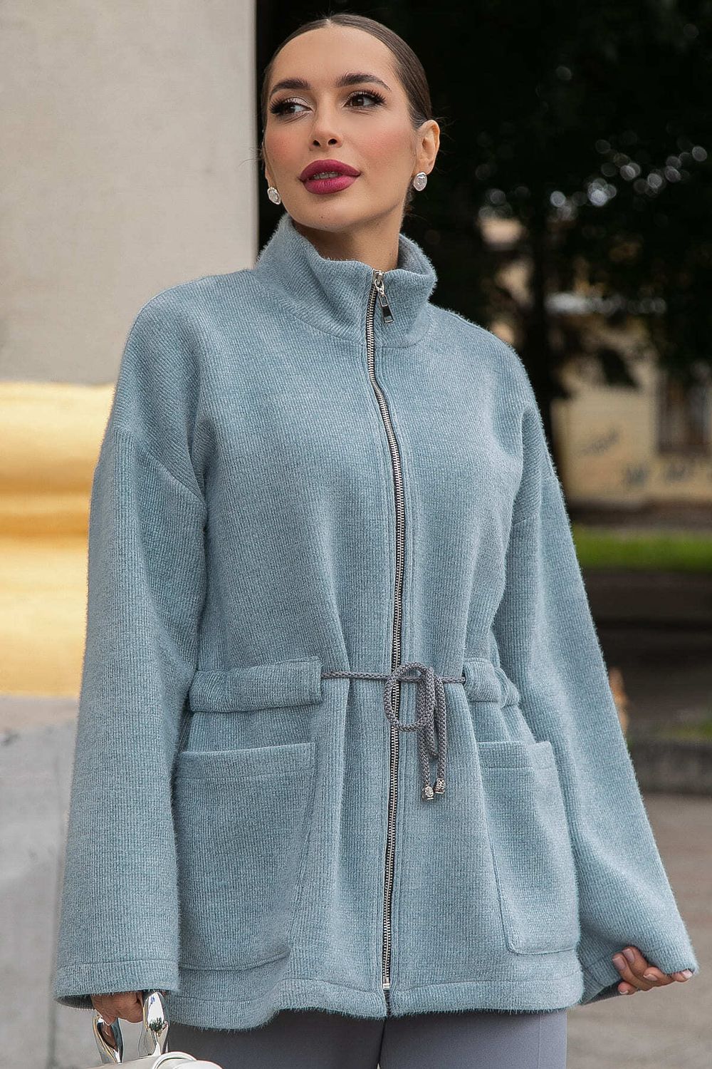 Пальто Альпака (серо-голубое) Б14138-7М LT Collection