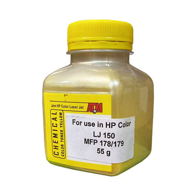 Тонер для HP Color LJ 150/MFP178/179 (55гр, желтый, Chemical) Silver ATM