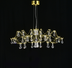 Подвесная люстра светодиодная с пультом и хрустальными подвесками Asfour MyFar Ersilia MR2662-60P-50AD