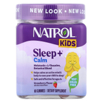 Natrol, Kids, Sleep +®, жевательные мармеладки с успокаивающим эффектом, для детей от 4 лет, клубника, 60 шт.