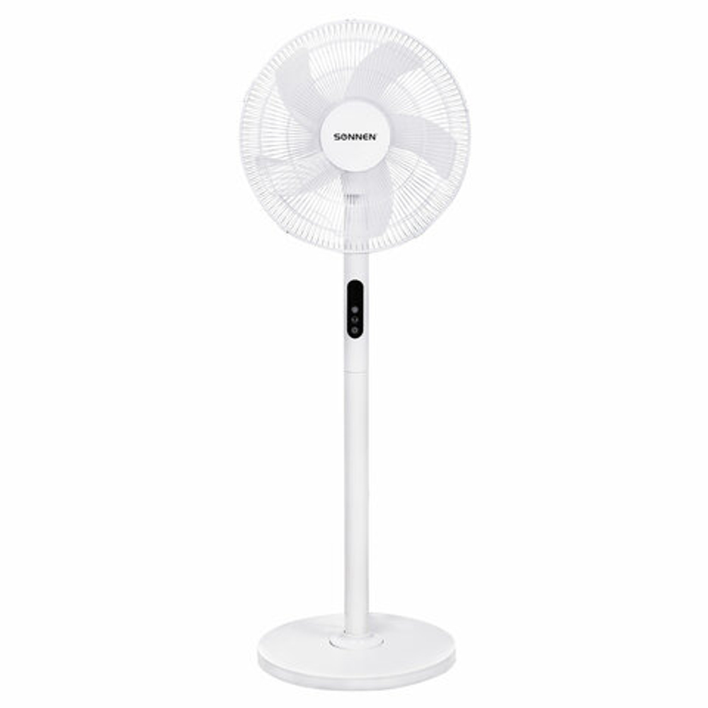 Вентилятор напольный LCD дисплей, пульт ДУ SONNEN FS40-A999, 50 Вт, 3 режима, белый