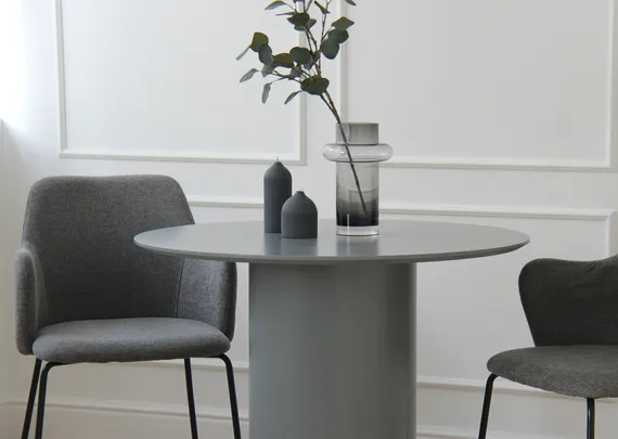 Стол обеденный Type D 90 см основание D 39 см (серый)