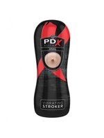 Мастурбатор-анус в тубе с вибрацией PDX ELITE Vibrating Anal Stroker (Цвет: черный с телесным)