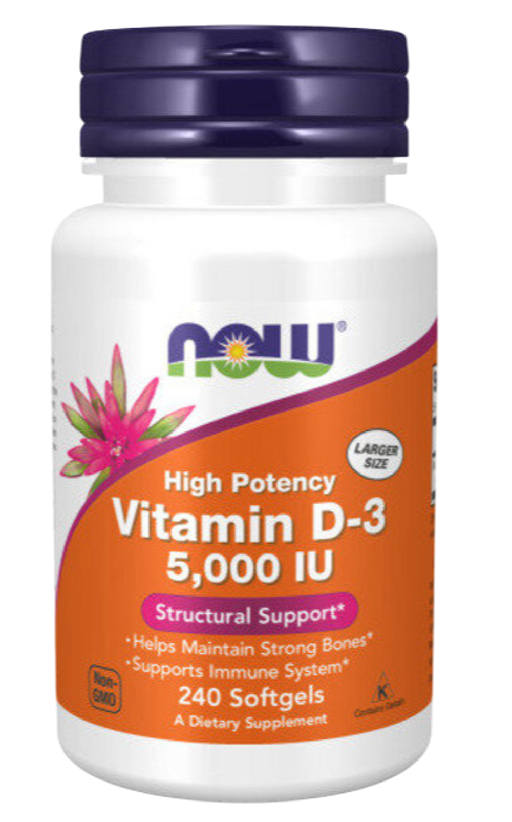 Now Foods Vitamin D3 5000 МЕ 240 softgels , Витамин Д3