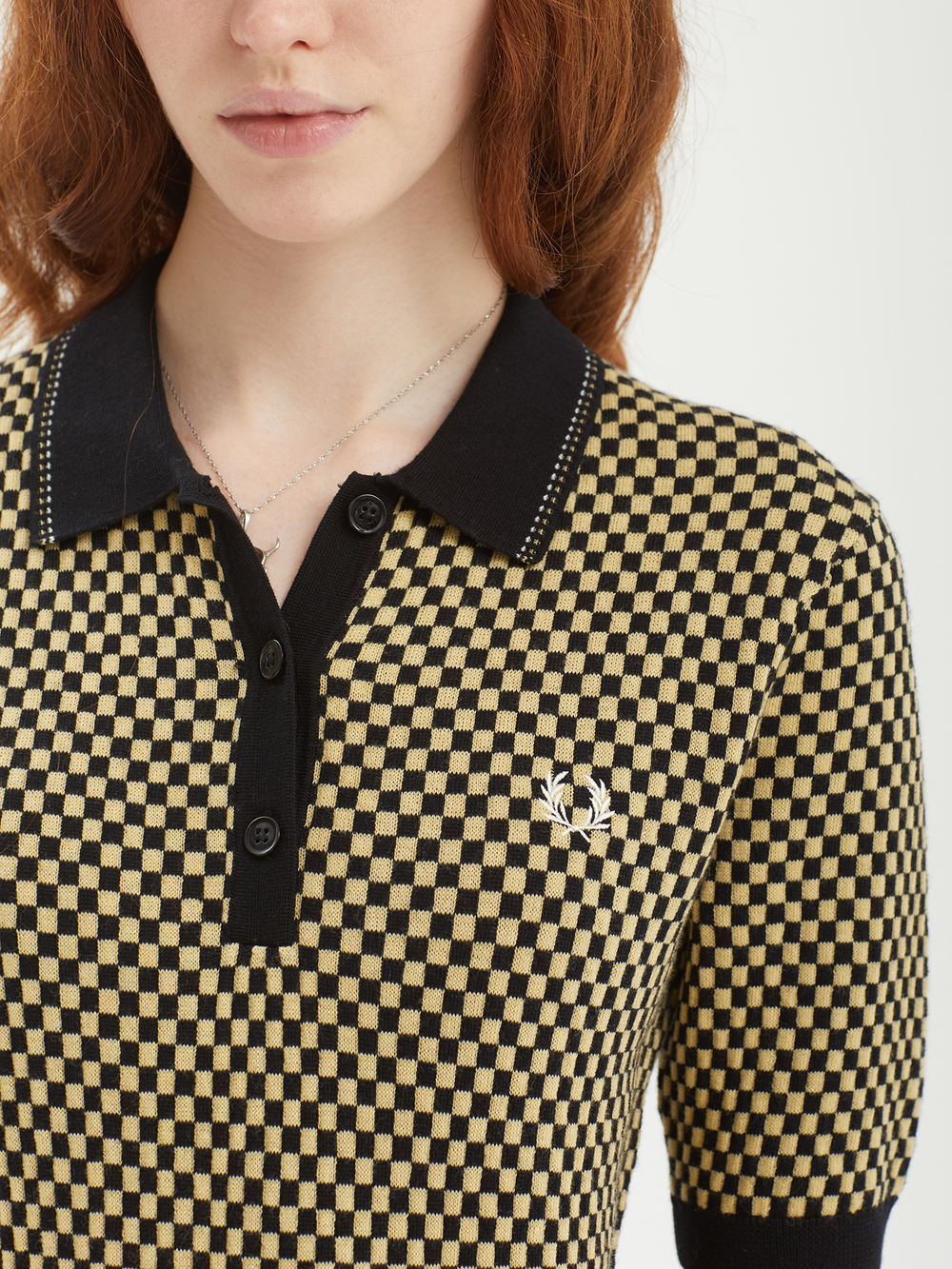 Мужкое Поло Chequerboard Knitted Shirt