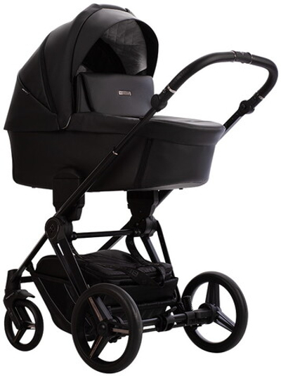 Детская коляска Bebetto Monti Pro 2 в 1 01 Dark (черная кожа)