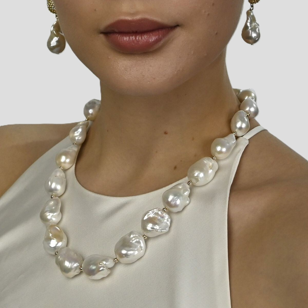 Ожерелье из барочного жемчуга с замком "тогл"