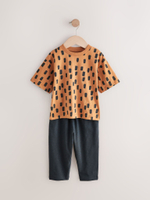 Футболка и брюки в комплекте для мальчика Next E64-977, 3 шт., Бежевый, Белый, Хаки