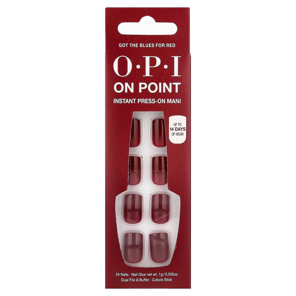 OPI, On Point, мгновенное нанесение, для наращивания волос, короткая шерсть, красный, набор из 27 предметов