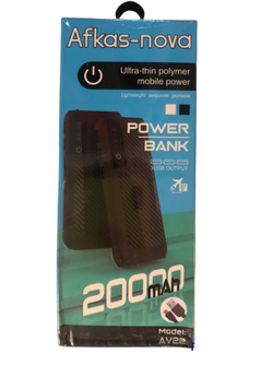 Внешний аккумулятор (Power bank) 3 USB Afkas-nova AV-22 20000 mAh (черный)