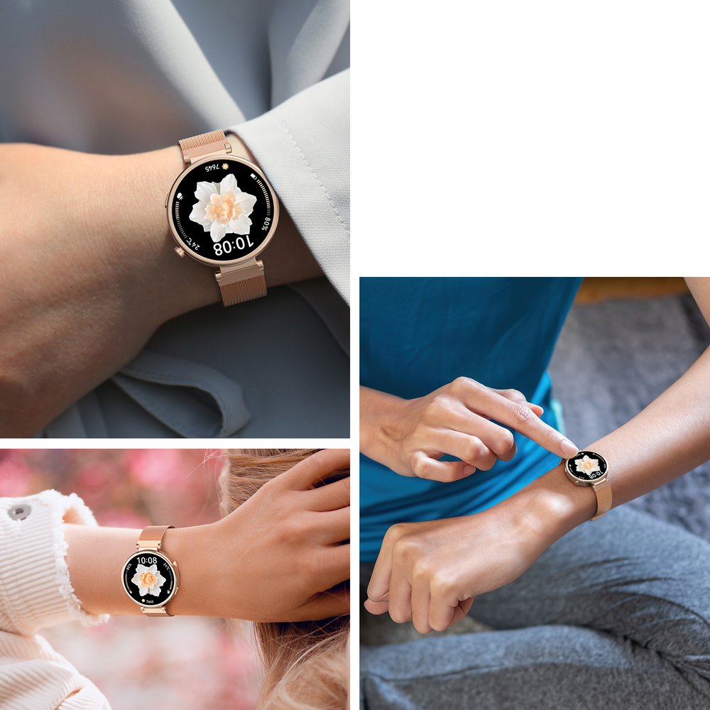 Ремешок из нержавеющей стали золотистого цвета от Dux Ducis для смарт часов Huawei watch GT4, GT5, GT5 Pro (18мм), серия Milanese Series (миланская петля)