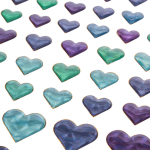 Наклейки Сердечки с голографическим эффектом 20*11см, зеленые