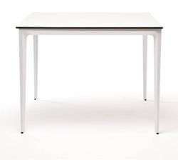 "Малага" обеденный стол из HPL 90х90см, цвет молочный, каркас белый