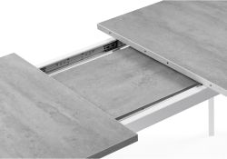 Стол раскладной Колон Лофт 120(160)х75х75 25 мм бетон / белый матовый