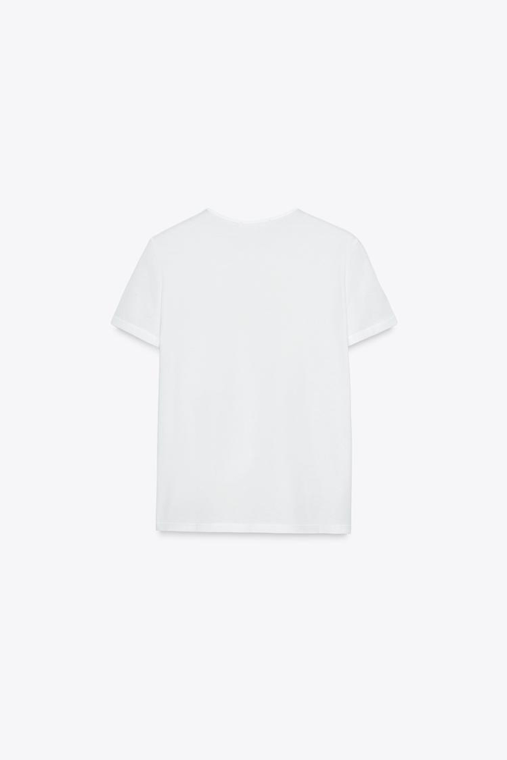 ZARA ХЛОПКОВАЯ ФУТБОЛКА, БЕЛЫЙ