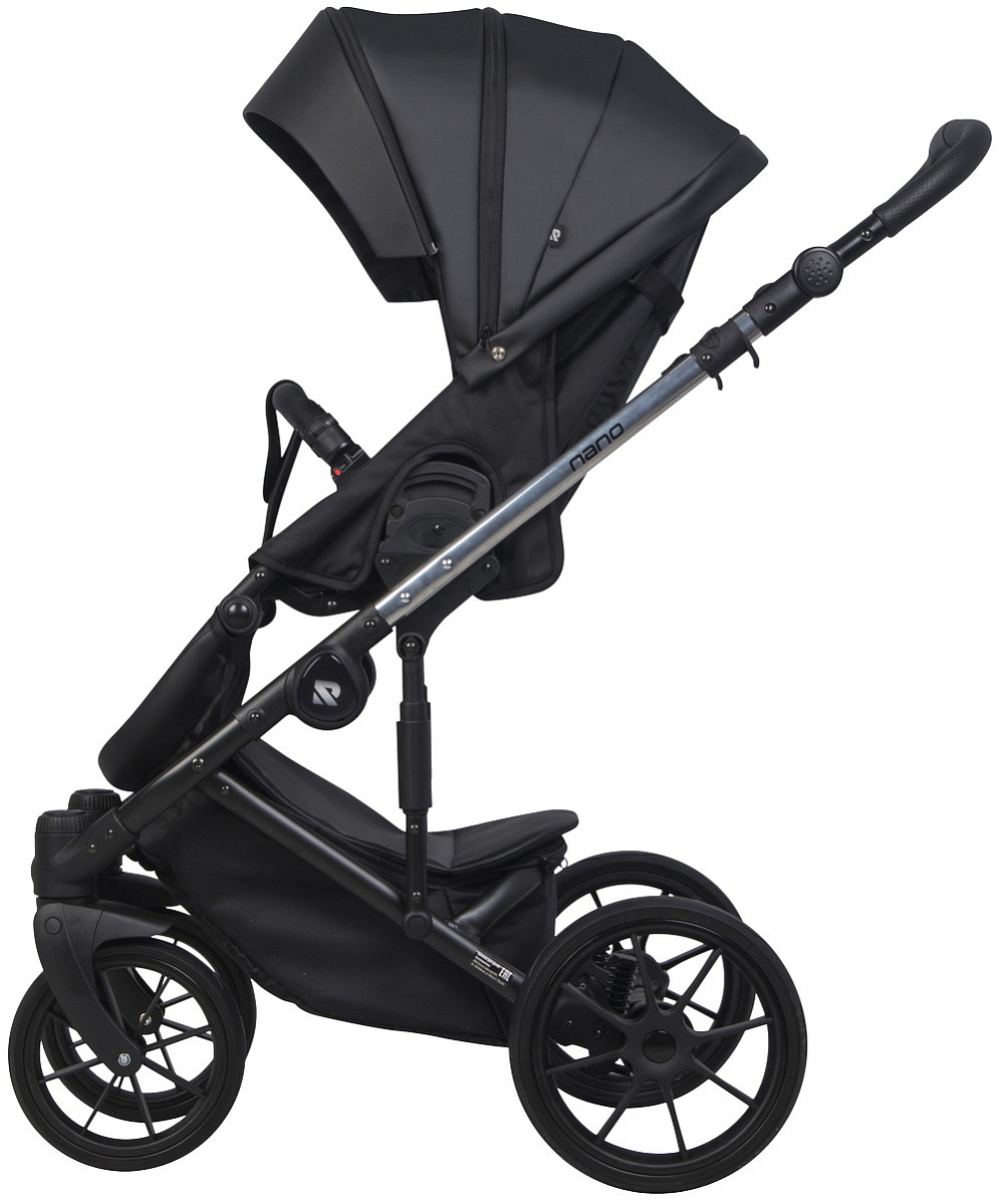 Детская коляска Riko Nano Thermo Ecco 3 в 1 с автокреслом Rant Cruise Grey 01 Black (черный)
