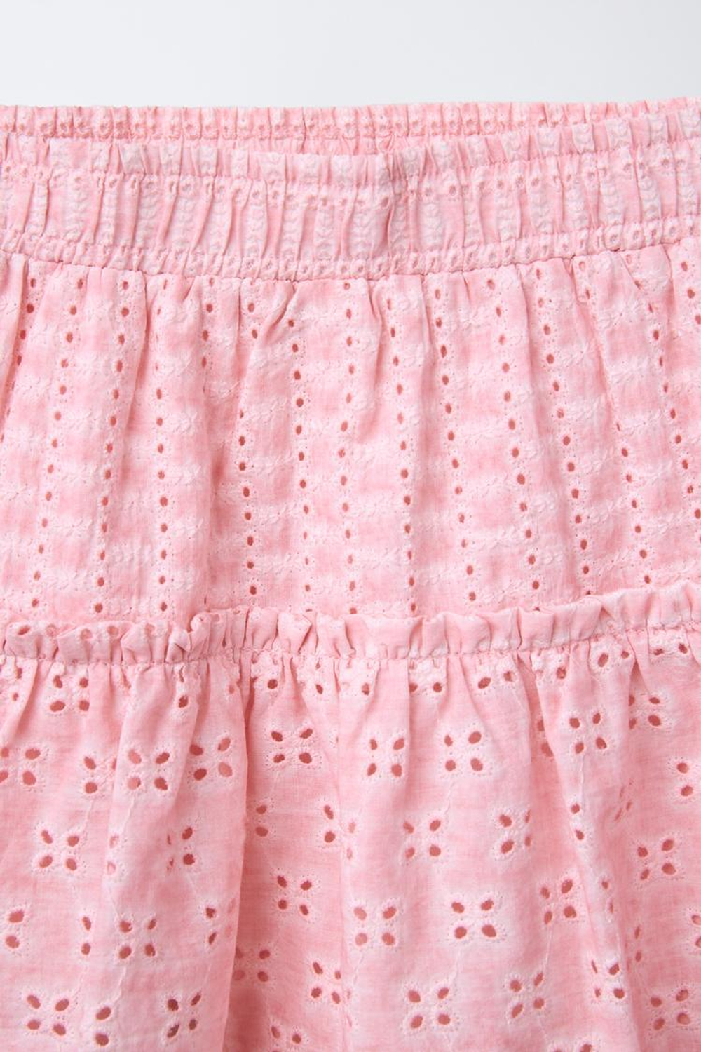 ZARA ЮБКА-ШОРТЫ С ВЫШИВКОЙ ШИФФЛИ, РОЗОВЫЙ