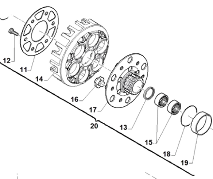 Корзина сцепления TM KZ R3 в сборе