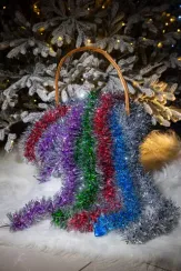 Мишура Шарм д.80 мм., дл.2 м.,красный, КАЗ КОМ (Г-283/красный)