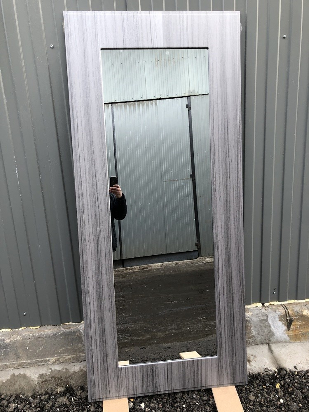 Входная металлическая дверь  с зеркалом Пастораль  RеX (РЕКС) Премиум 185 Венге/ Пастораль Сандал серый 16мм