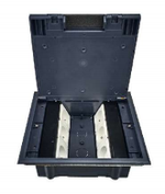 Лючок в пол 12 мод. (6 мод. 45х45 мм.) верт. установка,  крышка ABS +гальванизированная стальн