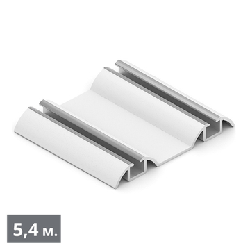 СТАНДАРТ Направляющая нижняя двухполозная (5,40 м) белый матовый (ПВХ) (AS0504) Aristo