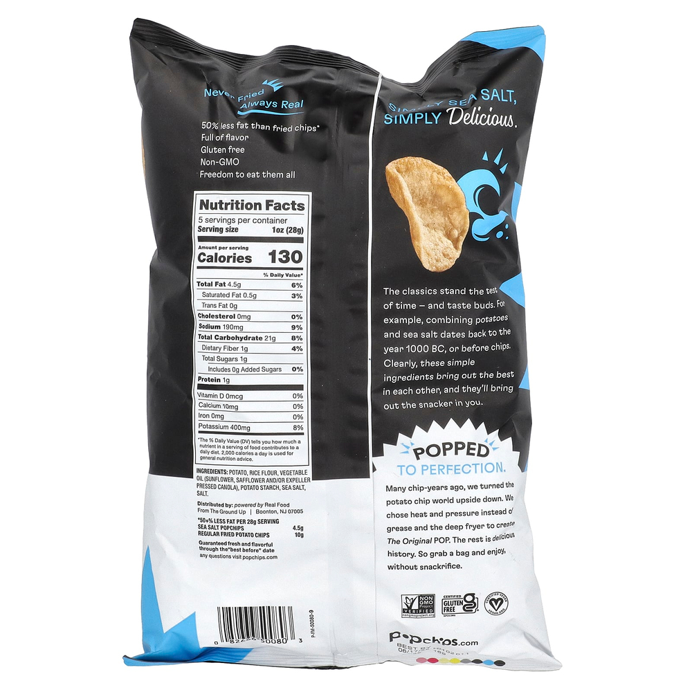 Popchips, оригинальная, морская соль, 142 г (5 унций)