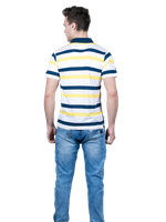 Рубашка-поло мужская Cottonfeels, белый/синий/желтый 589724