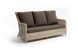 "Гляссе" диван трехместный из искусственного ротанга, цвет бежевый
