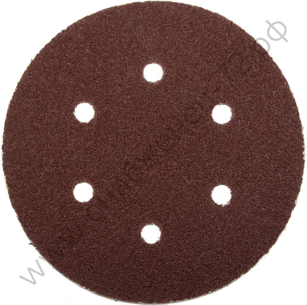 Круг шлифовальный ЗУБР ″Мастер″ универсальный, из абразивной бумаги на велкро основе, 6 отверстий, Р40, 150мм, 5шт