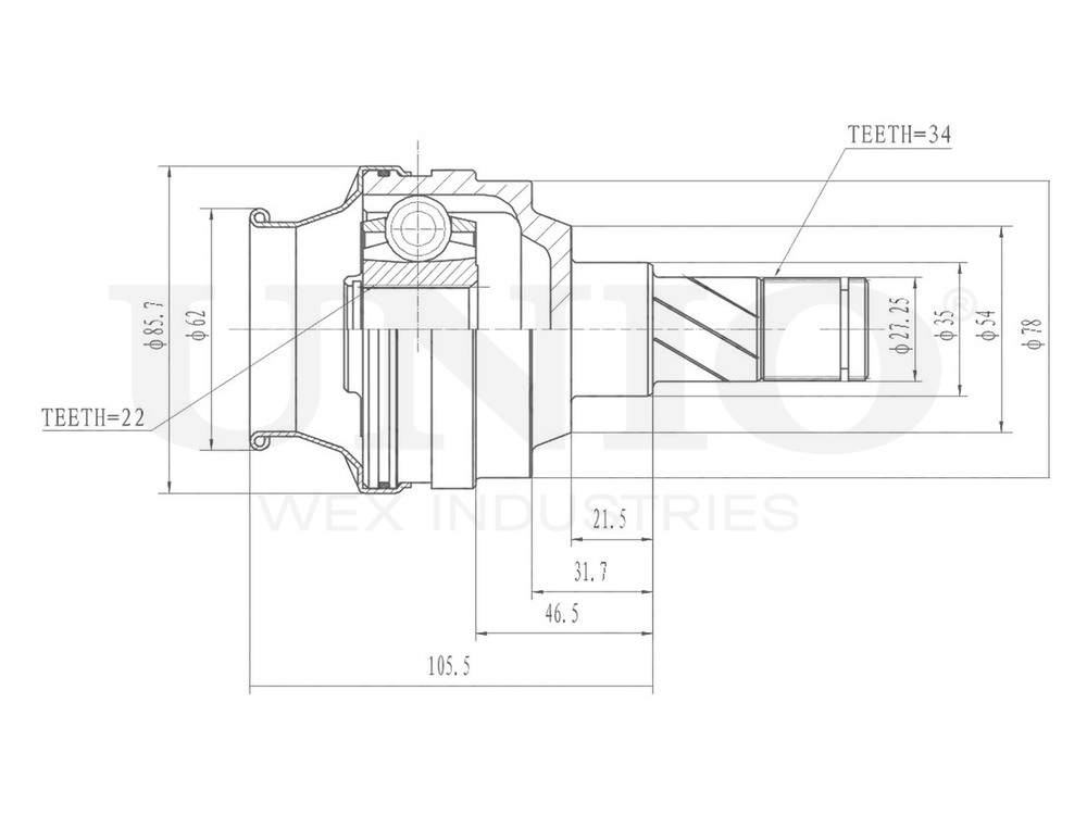 ШРУС внутренний UNIO CVJ-30047