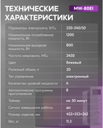 Микроволновая печь OASIS MW-80EI